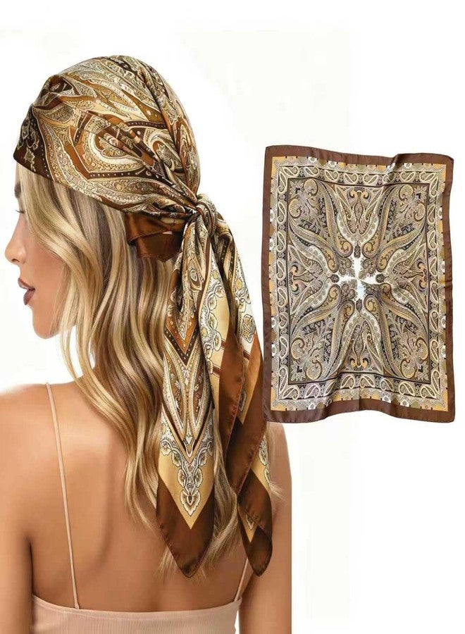 Dolcety Head Scarf for Women,Silk like Head Scarf,Silk Bandana,Leopard Print Scarf,Hair Wrapping Night 27.5" - Image 1